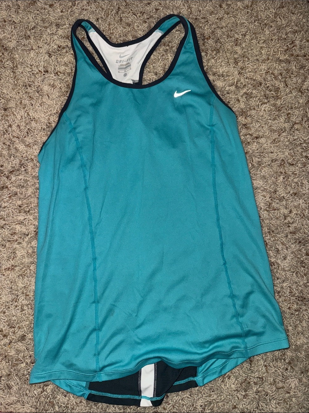 Nike Women's Teal Swim Coverup Tank with Black Trim